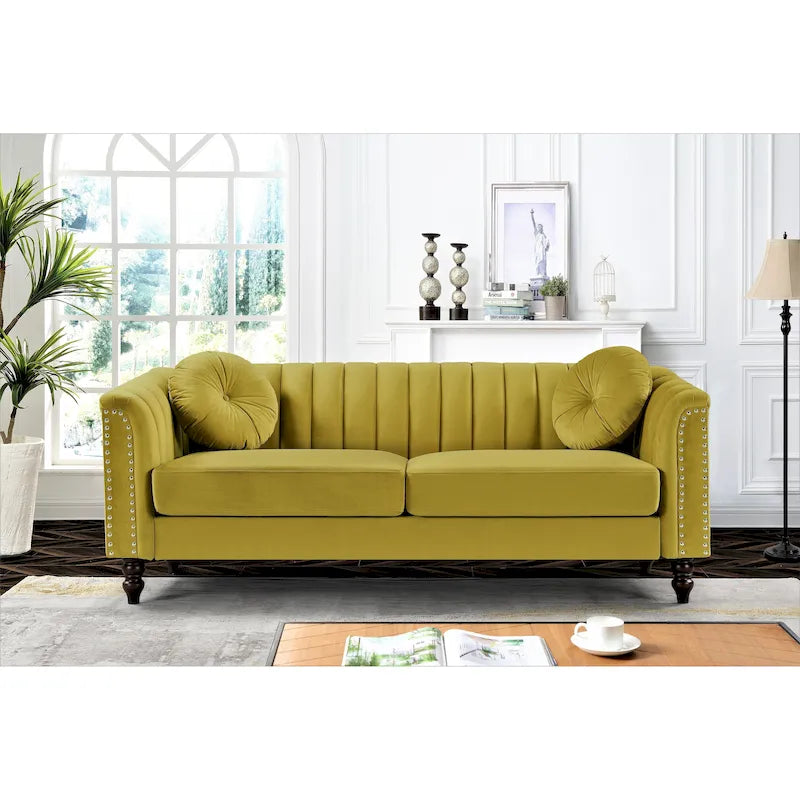 Canapé Hills 75,2 po avec dossier touffeté et clous décoratifs