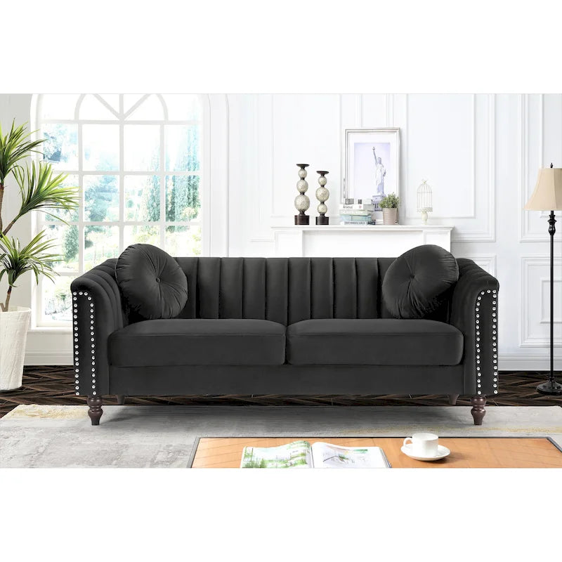 Canapé Hills 75,2 po avec dossier touffeté et clous décoratifs
