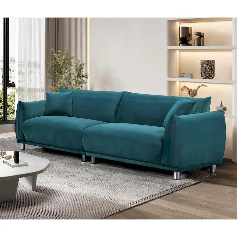 Canapé en tissu velours US Pride Furniture, pieds en métal, 88,2W