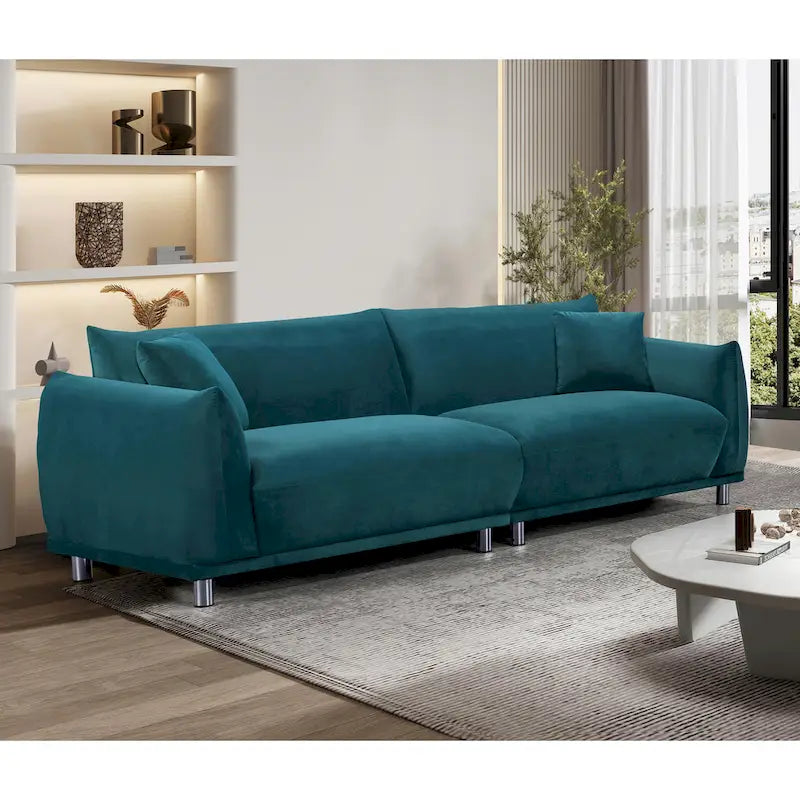Canapé en tissu velours US Pride Furniture, pieds en métal, 88,2W