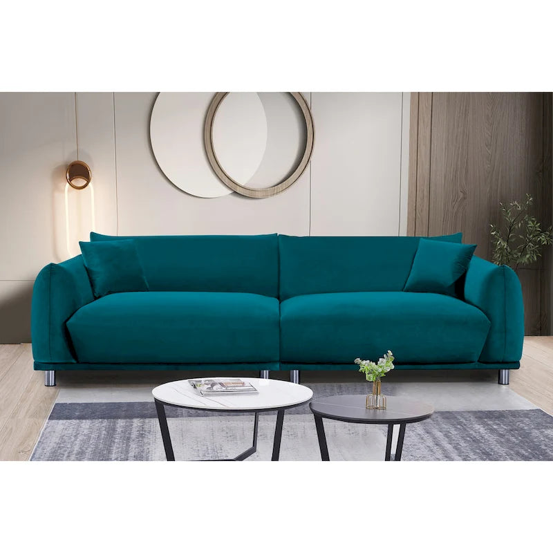 Canapé en tissu velours US Pride Furniture, pieds en métal, 88,2W