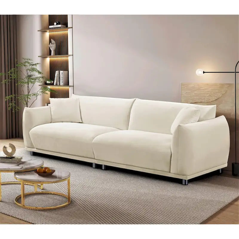 Canapé en tissu velours US Pride Furniture, pieds en métal, 88,2W