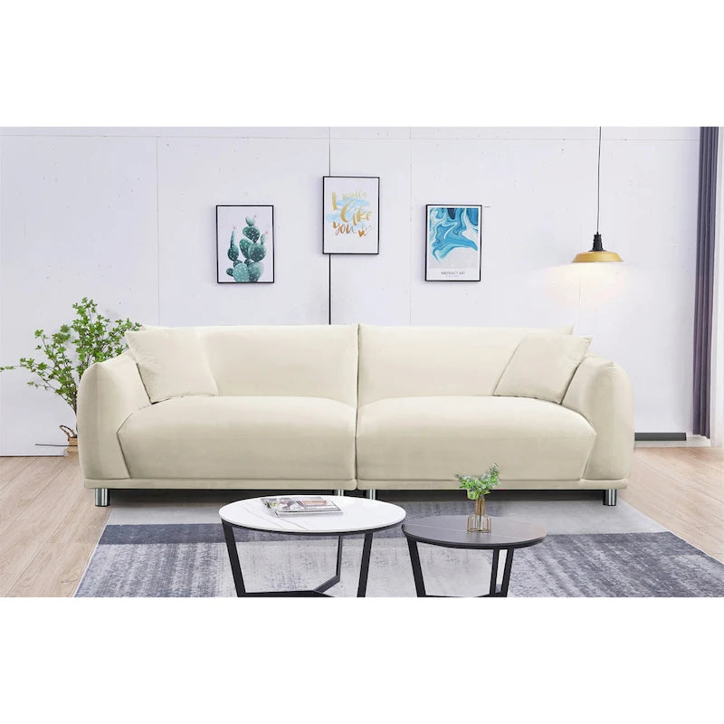 Canapé en tissu velours US Pride Furniture, pieds en métal, 88,2W
