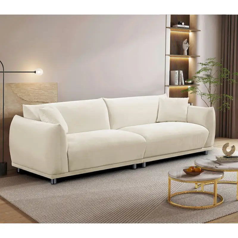 Canapé en tissu velours US Pride Furniture, pieds en métal, 88,2W