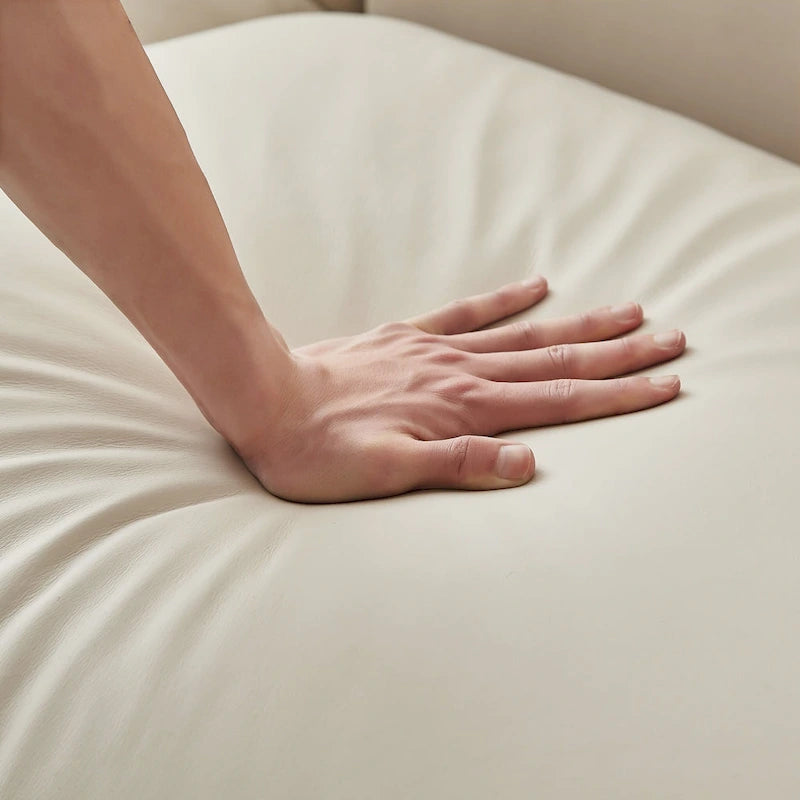 Canapé Manar en cuir véritable, luxe moderne du milieu du siècle