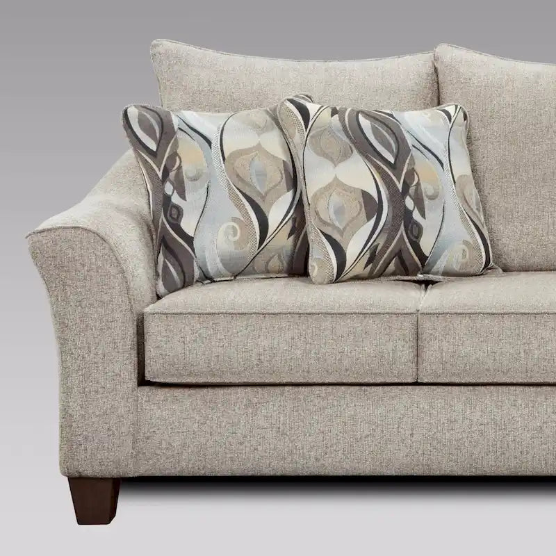 Canapé en tissu avec coussins de dossier Roundhill Furniture Camero
