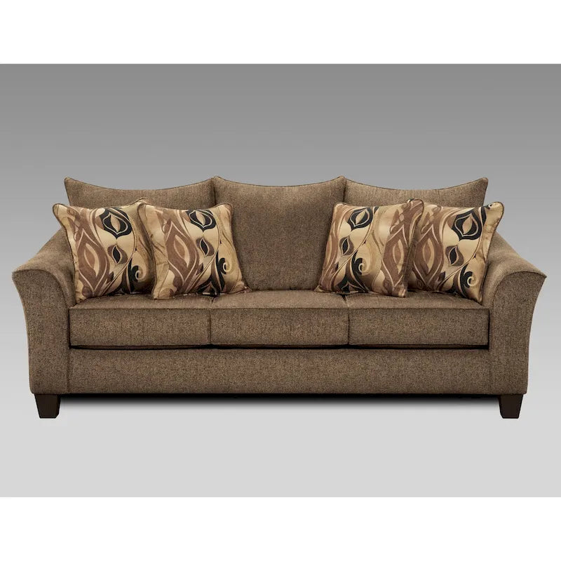 Canapé en tissu avec coussins de dossier Roundhill Furniture Camero