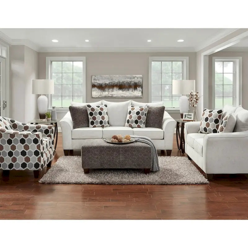 Canapé en tissu avec coussins de dossier Roundhill Furniture Camero