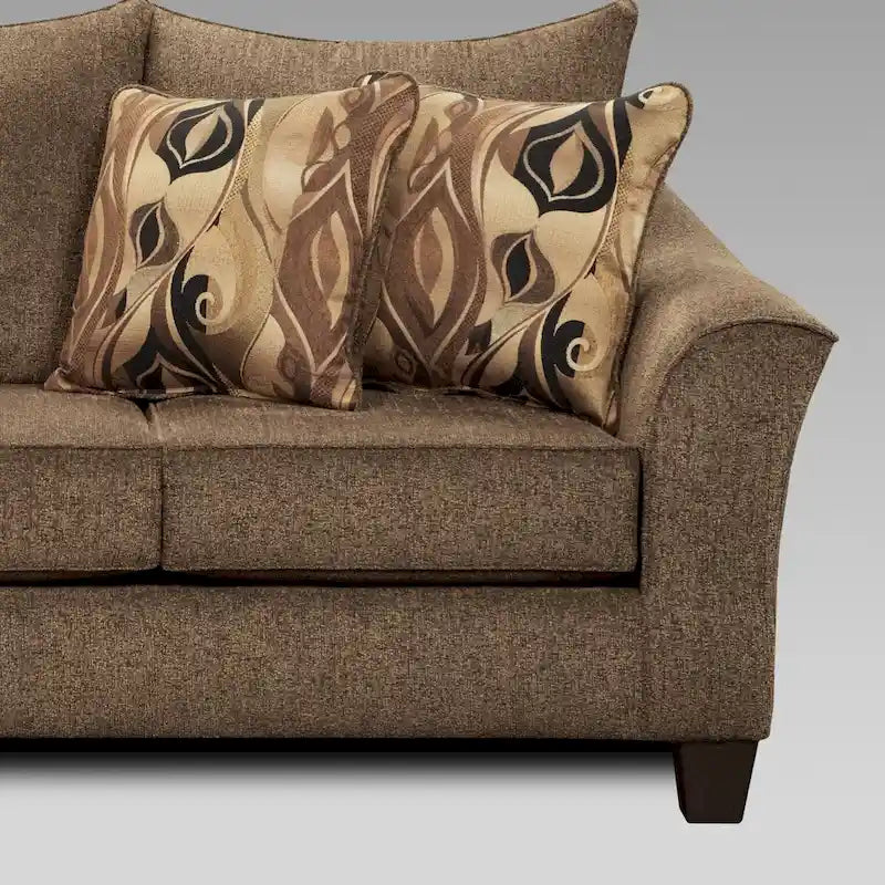 Canapé en tissu avec coussins de dossier Roundhill Furniture Camero