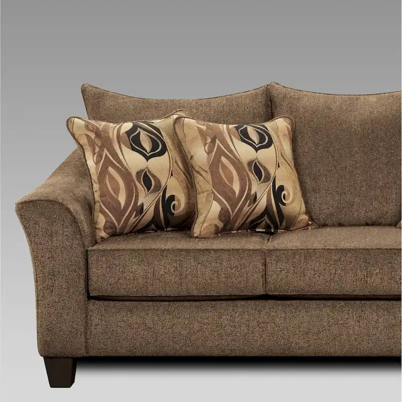 Canapé en tissu avec coussins de dossier Roundhill Furniture Camero