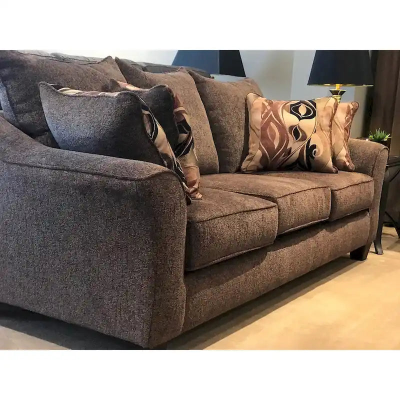 Canapé en tissu avec coussins de dossier Roundhill Furniture Camero