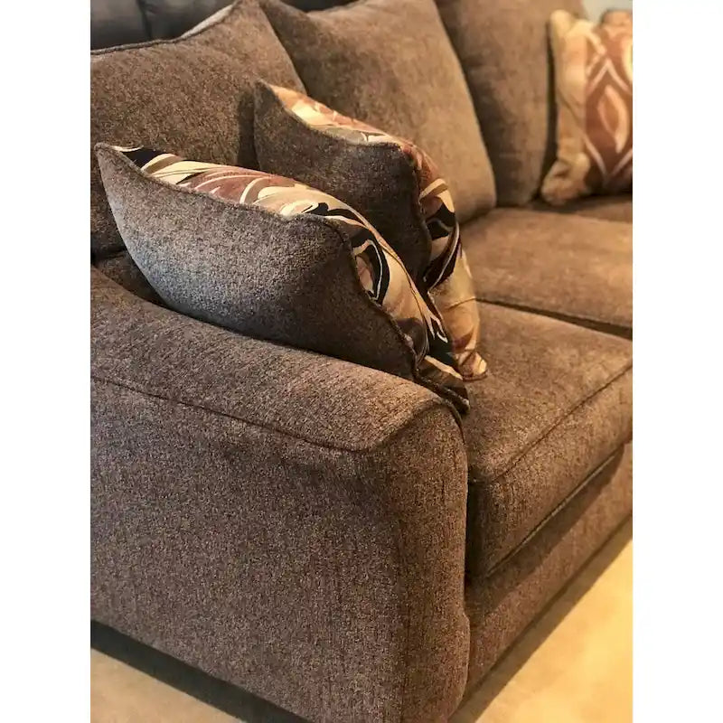 Canapé en tissu avec coussins de dossier Roundhill Furniture Camero