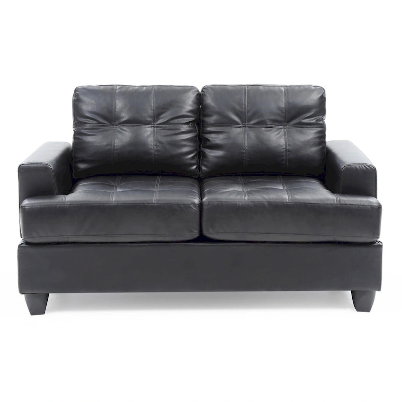 Canapé droit en similicuir avec accoudoirs évasés Sandridge 58 po l. - 34L x 58l x 36H