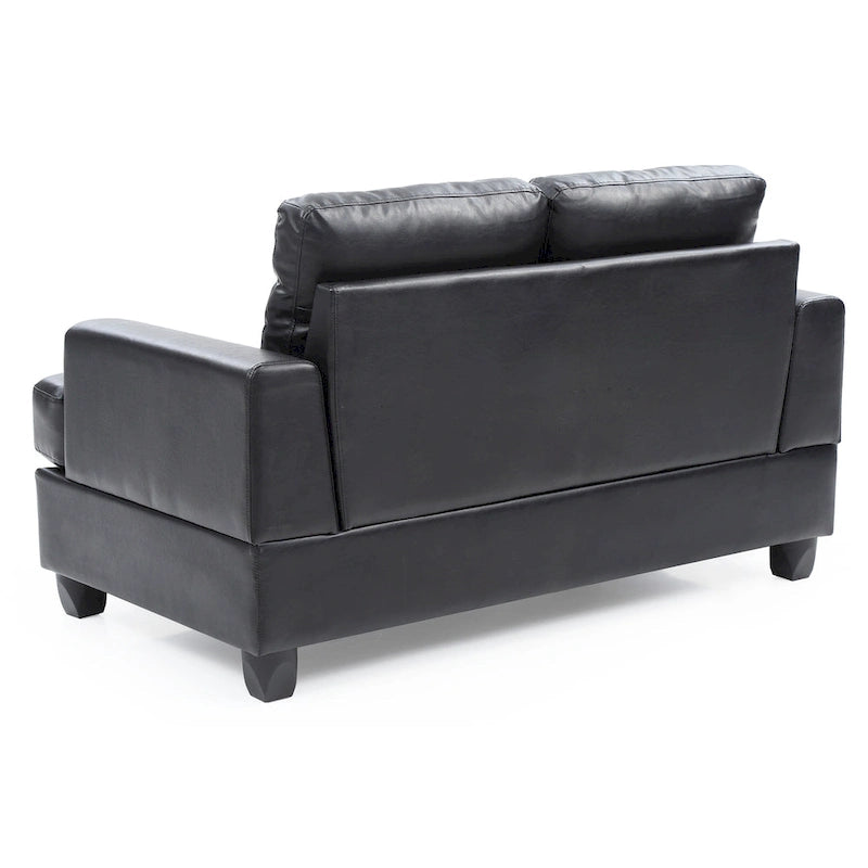 Canapé droit en similicuir avec accoudoirs évasés Sandridge 58 po l. - 34L x 58l x 36H