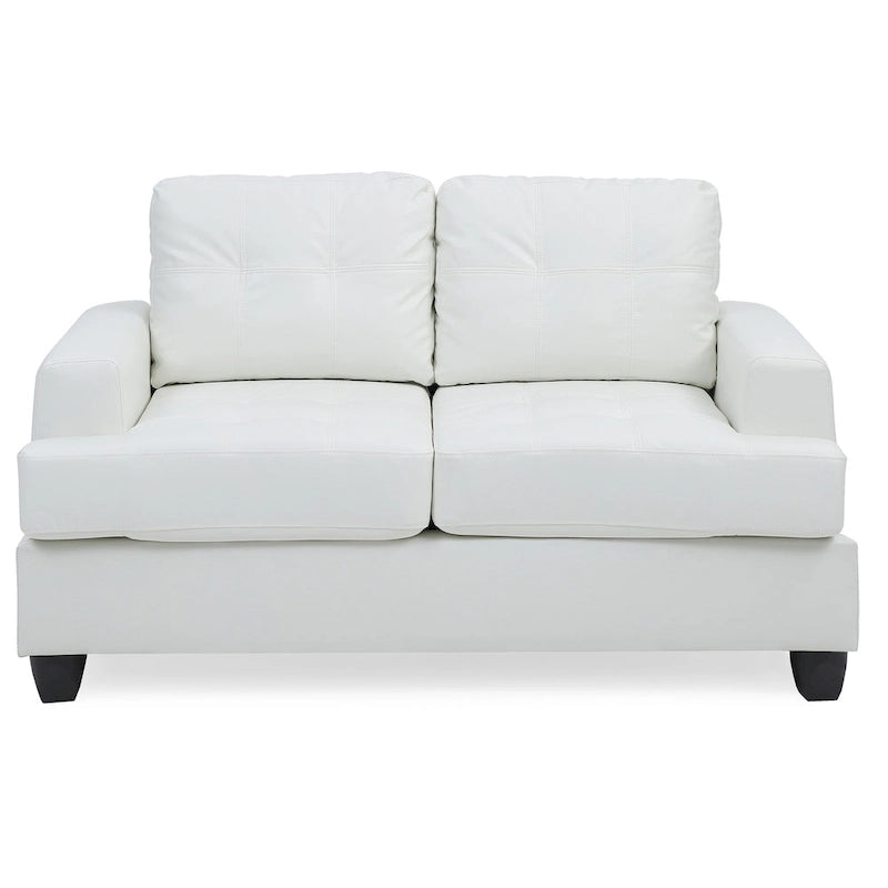 Canapé droit en similicuir avec accoudoirs évasés Sandridge 58 po l. - 34L x 58l x 36H