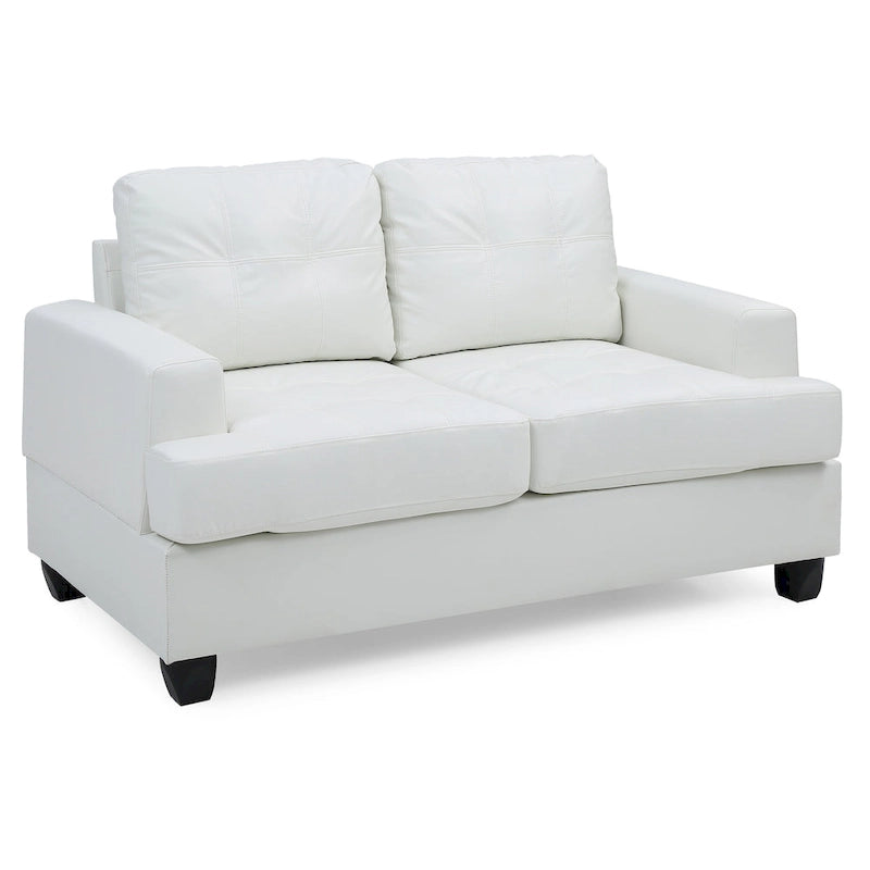 Canapé droit en similicuir avec accoudoirs évasés Sandridge 58 po l. - 34L x 58l x 36H