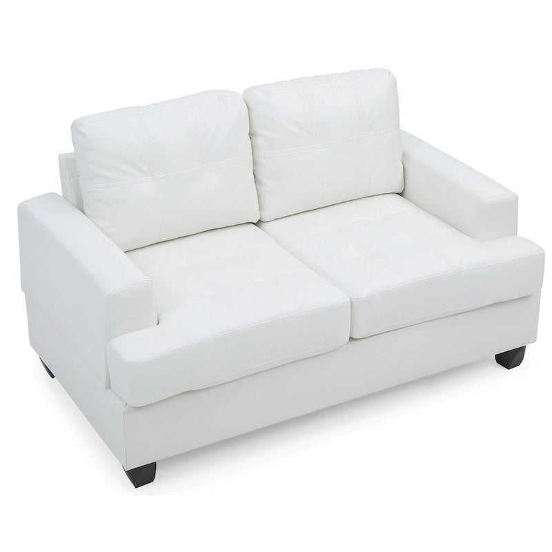 Canapé droit en similicuir avec accoudoirs évasés Sandridge 58 po l. - 34L x 58l x 36H