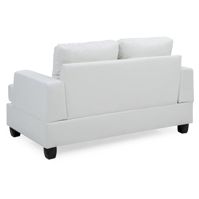 Canapé droit en similicuir avec accoudoirs évasés Sandridge 58 po l. - 34L x 58l x 36H