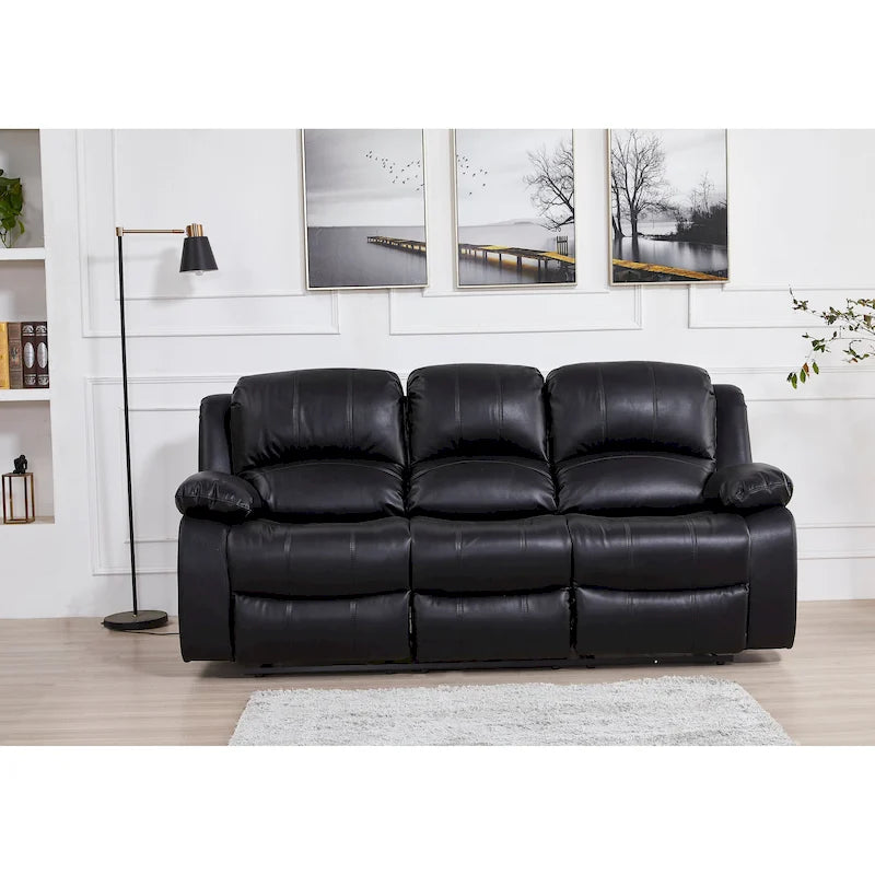 Canapé inclinable manuel 3 places en cuir reconstitué Betsy Furniture 8018