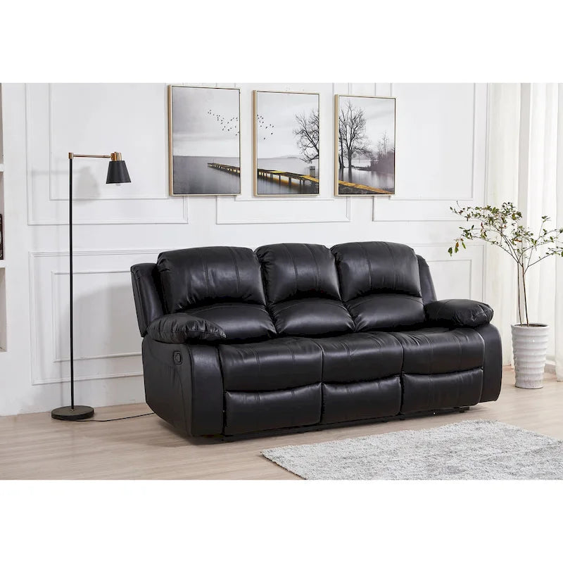 Canapé inclinable manuel 3 places en cuir reconstitué Betsy Furniture 8018