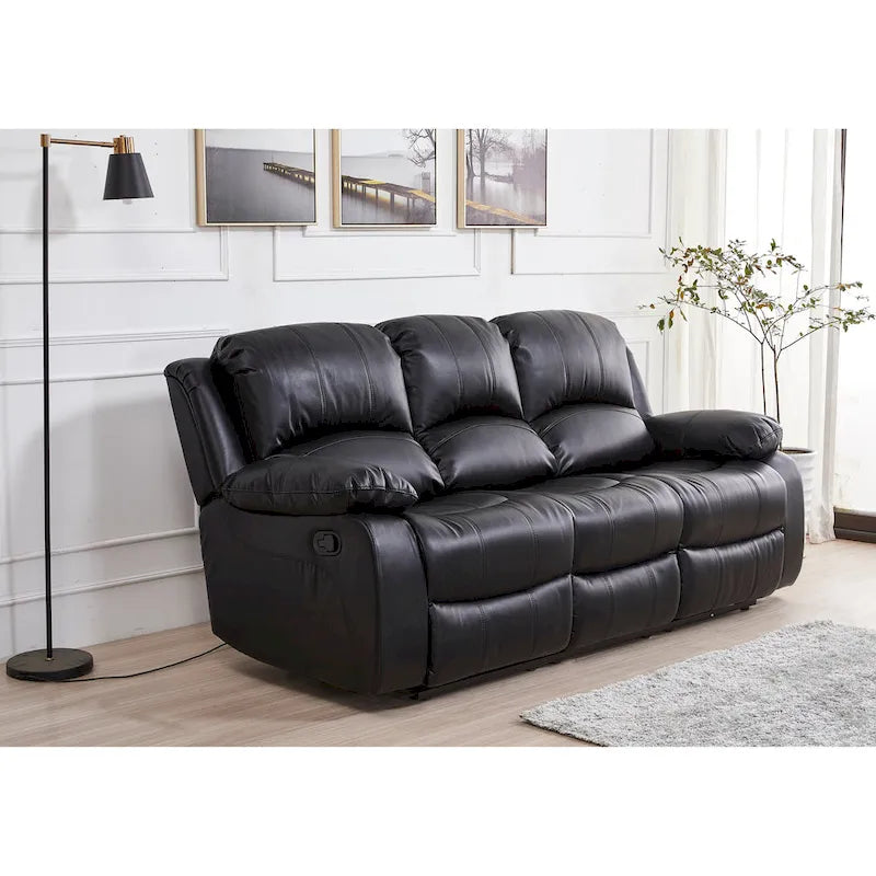 Canapé inclinable manuel 3 places en cuir reconstitué Betsy Furniture 8018