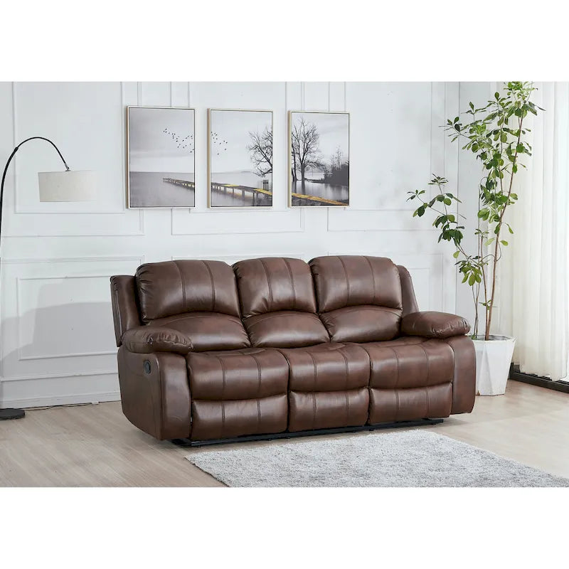 Canapé inclinable manuel 3 places en cuir reconstitué Betsy Furniture 8018