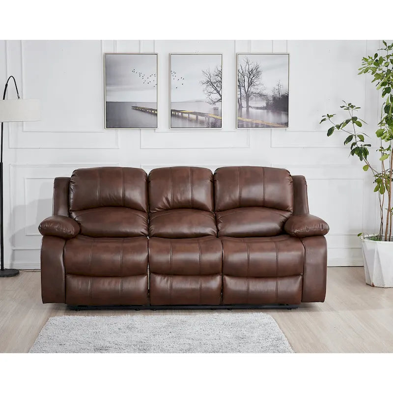 Canapé inclinable manuel 3 places en cuir reconstitué Betsy Furniture 8018