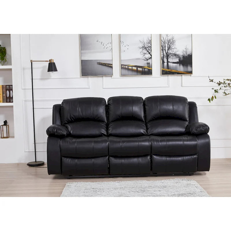 Canapé inclinable manuel 3 places en cuir reconstitué Betsy Furniture 8018