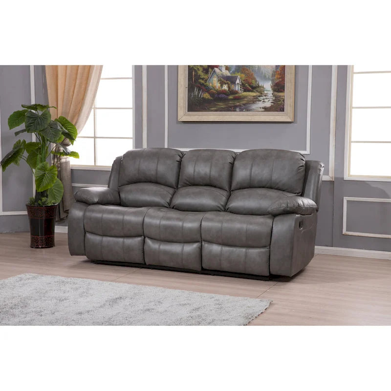 Canapé inclinable manuel 3 places en cuir reconstitué Betsy Furniture 8018