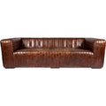 Canapé en cuir moderne Aurelle Home Caolo à coutures matelassées