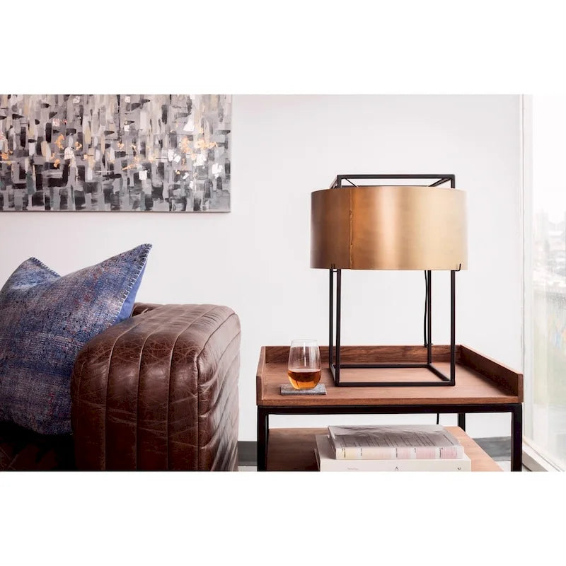 Canapé en cuir moderne Aurelle Home Caolo à coutures matelassées