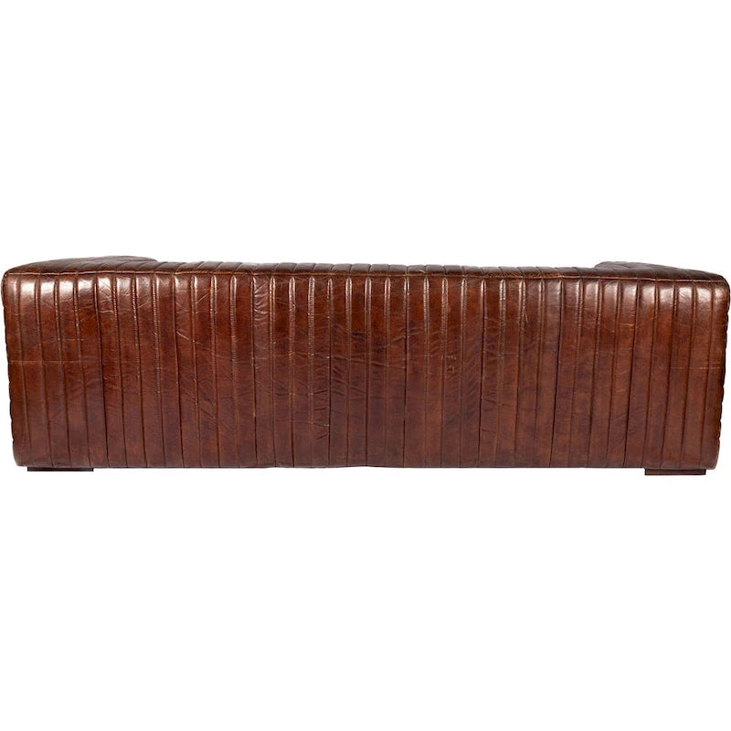 Canapé en cuir moderne Aurelle Home Caolo à coutures matelassées