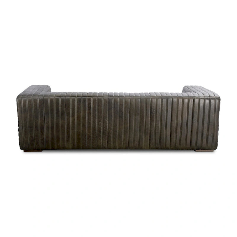Canapé en cuir moderne Aurelle Home Caolo à coutures matelassées