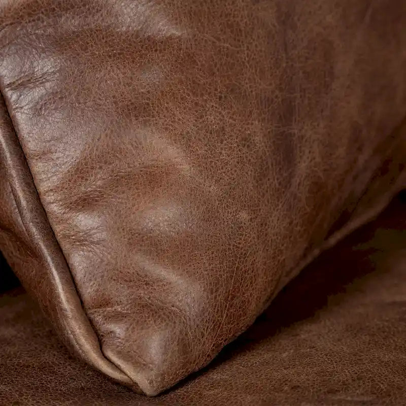 Canapé Cochrane II en cuir véritable marron - 82,0L x 33,0l x 32,3H