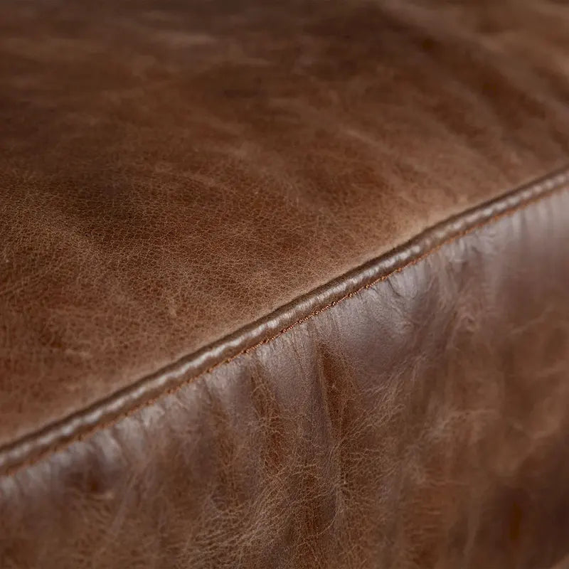 Canapé Cochrane II en cuir véritable marron - 82,0L x 33,0l x 32,3H