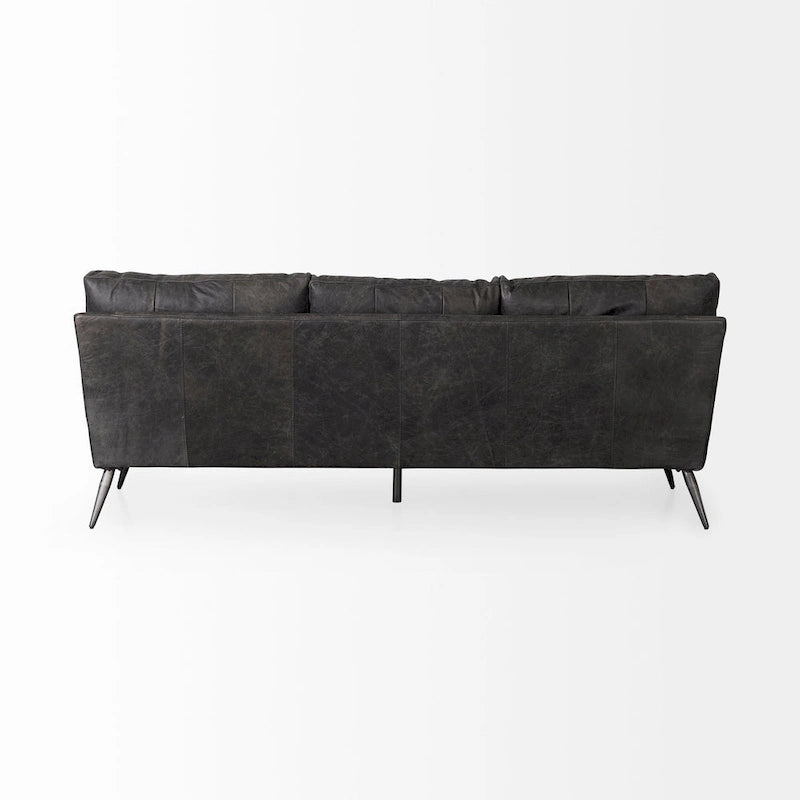 Canapé Cochrane II en cuir véritable marron - 82,0L x 33,0l x 32,3H