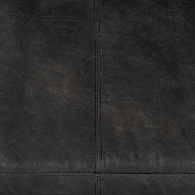 Canapé Cochrane II en cuir véritable marron - 82,0L x 33,0l x 32,3H