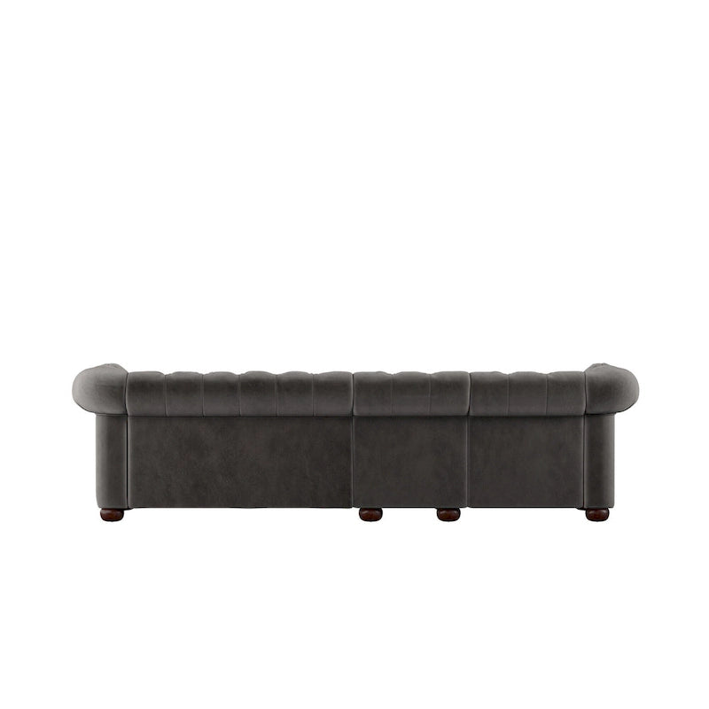 Canapé Chesterfield extra long Knightsbridge gris par iNSPIRE Q Artisan