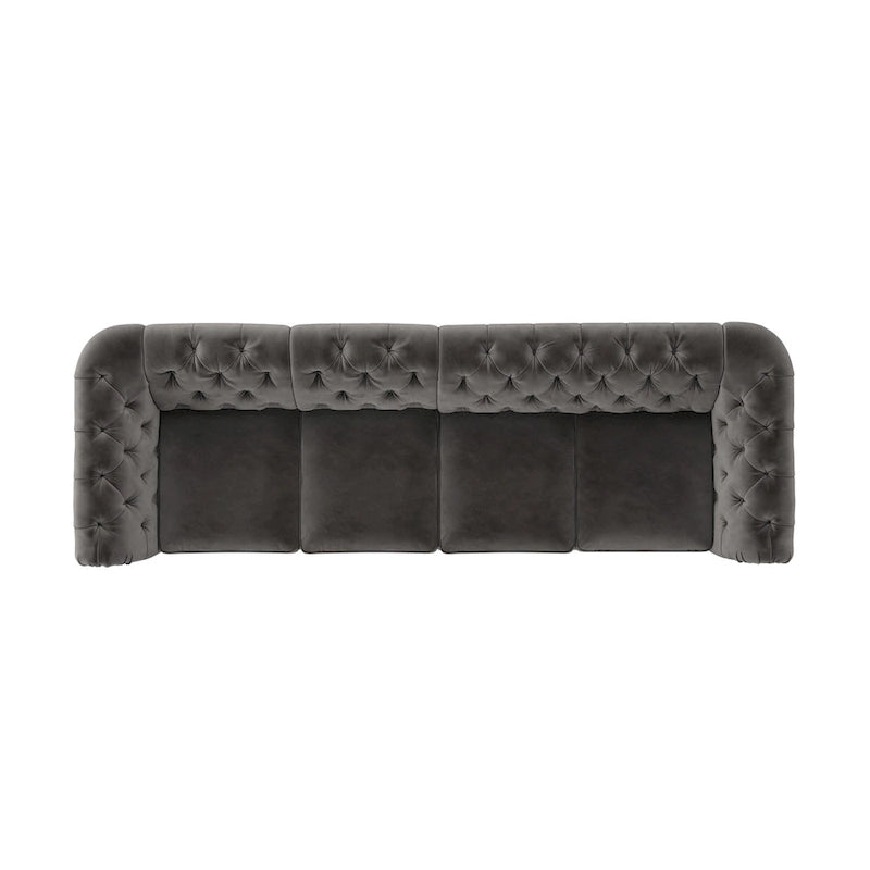Canapé Chesterfield extra long Knightsbridge gris par iNSPIRE Q Artisan