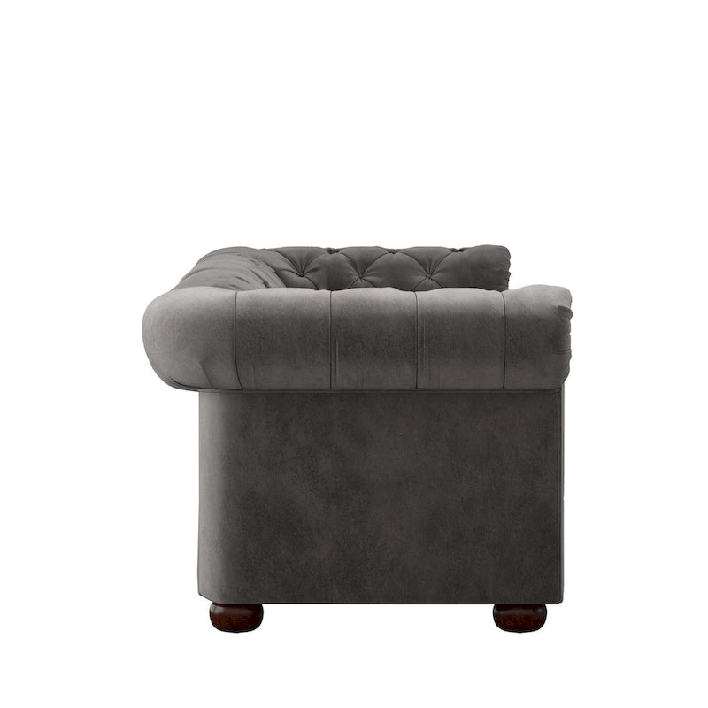 Canapé Chesterfield extra long Knightsbridge gris par iNSPIRE Q Artisan