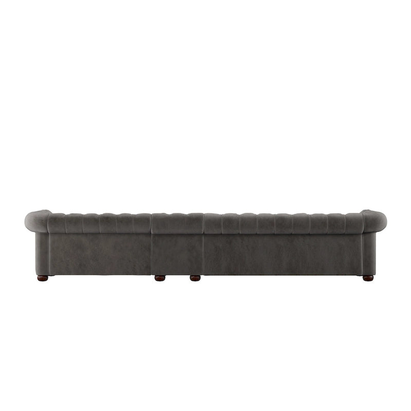 Canapé Chesterfield extra long Knightsbridge gris par iNSPIRE Q Artisan