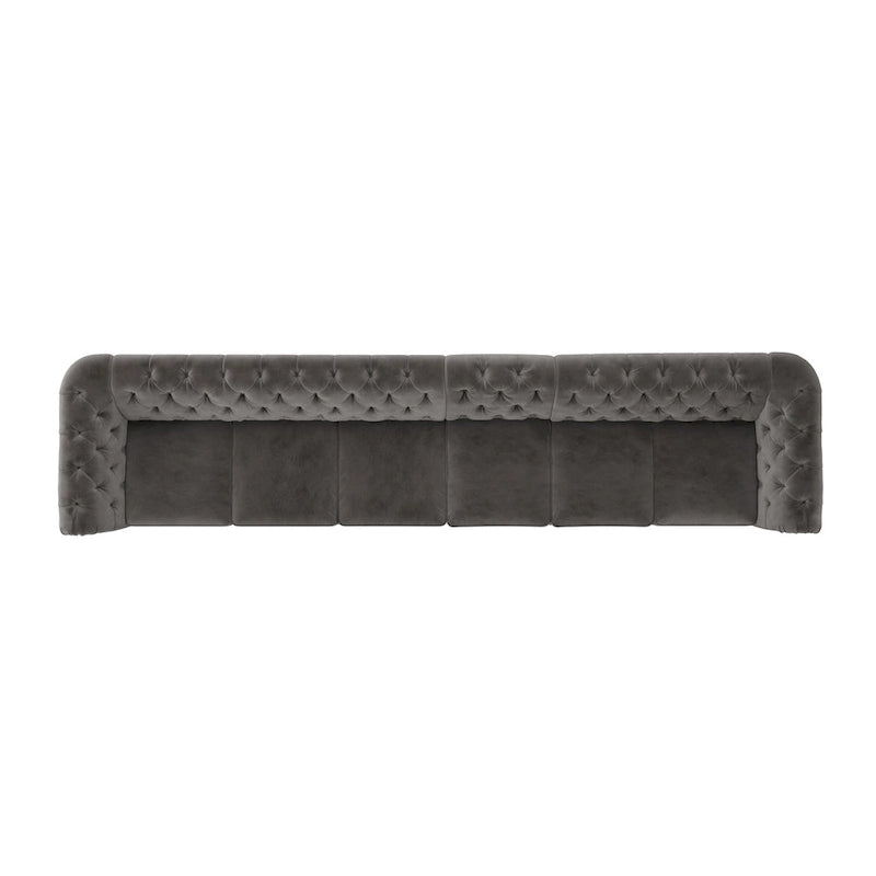 Canapé Chesterfield extra long Knightsbridge gris par iNSPIRE Q Artisan