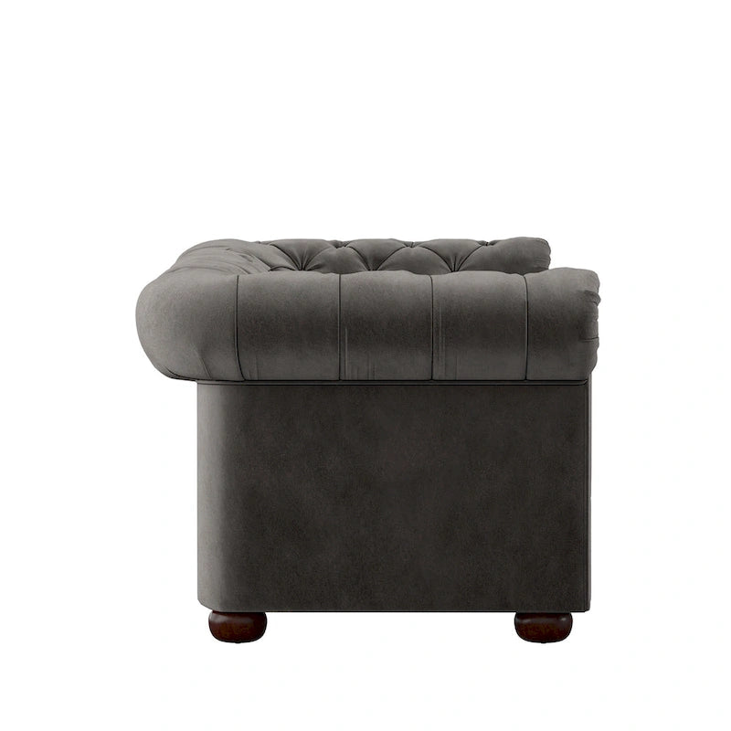 Canapé Chesterfield extra long Knightsbridge gris par iNSPIRE Q Artisan