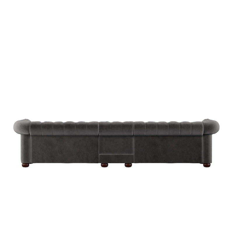 Canapé Chesterfield extra long Knightsbridge gris par iNSPIRE Q Artisan