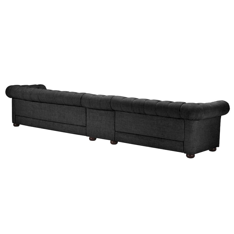 Canapé Chesterfield extra long Knightsbridge gris par iNSPIRE Q Artisan