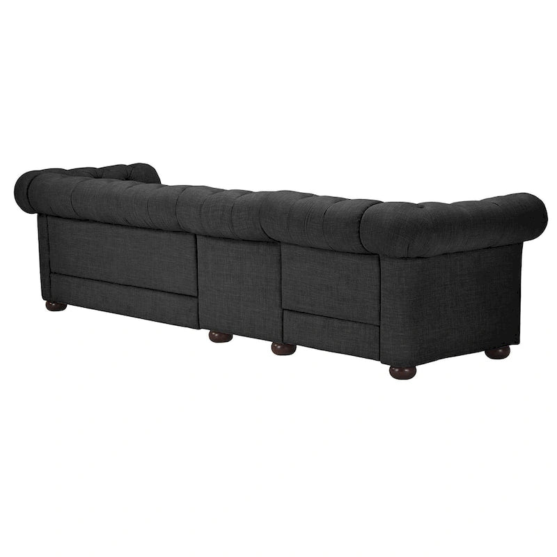 Canapé Chesterfield extra long Knightsbridge gris par iNSPIRE Q Artisan