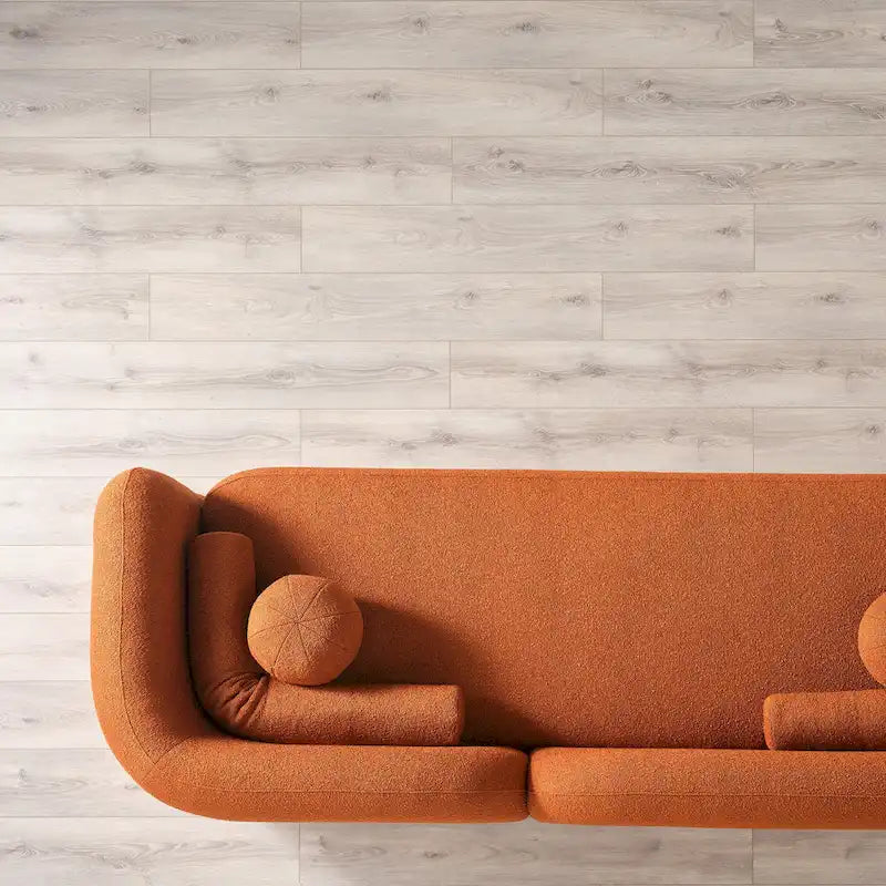 Canapé Milet moderne de luxe en tissu bouclette avec accoudoirs incurvés