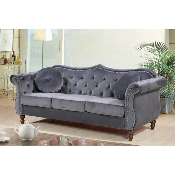 Canapé Anna en velours clouté US Pride Furniture