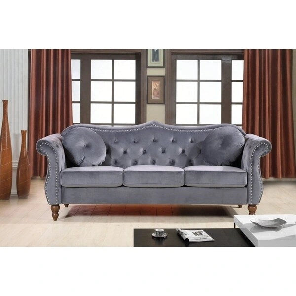 Canapé Anna en velours clouté US Pride Furniture