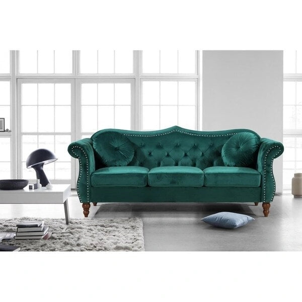 Canapé Anna en velours clouté US Pride Furniture